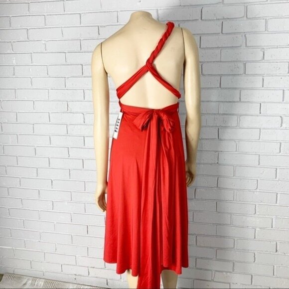 Flirty Girl Fashions Women’s Red Convertible Dress - Picture 2 of 8